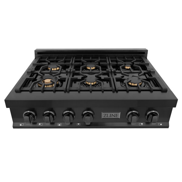 ZLINE Kitchen and Bath ZLINE Black Studio 36'' Natural Gas 6 Burner Cooktop & Reviews Wayfair